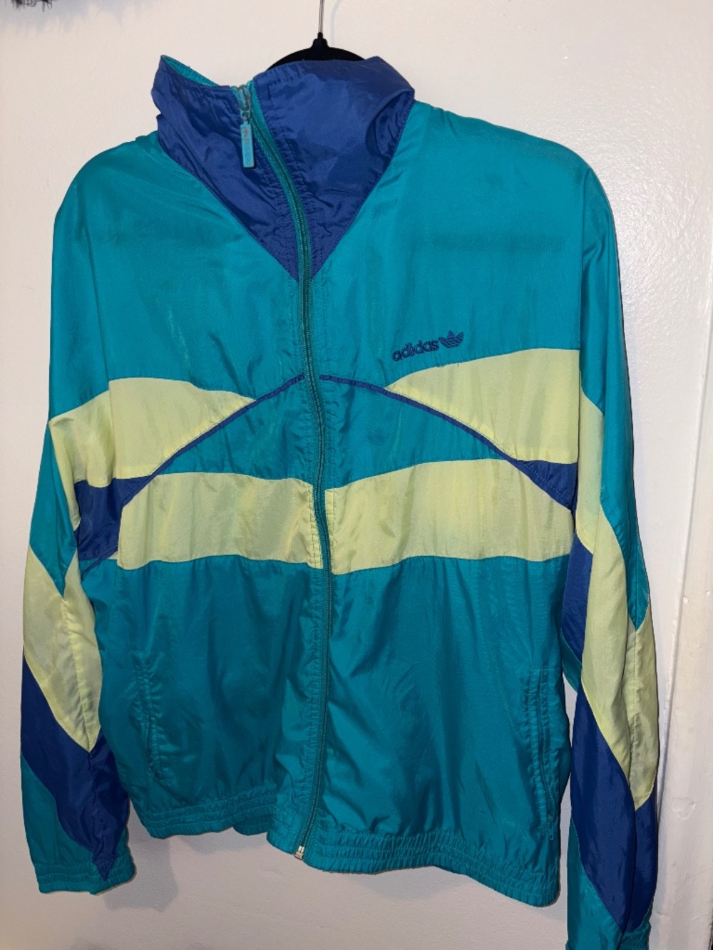 Unisex Vintage 90s Adidas Windbreaker jacket with hood